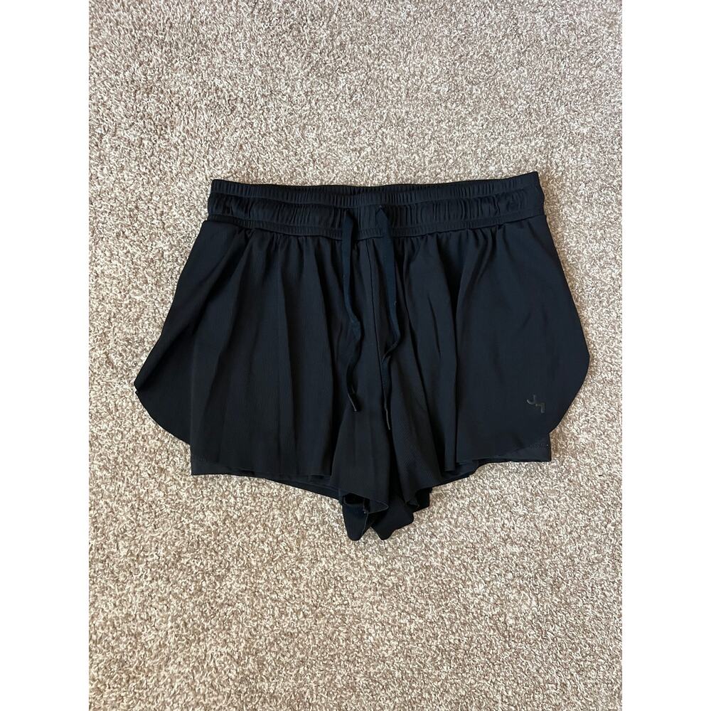 JoyLab Black 2-in-1 Running Shorts Ribbed Flowy Liner Size M